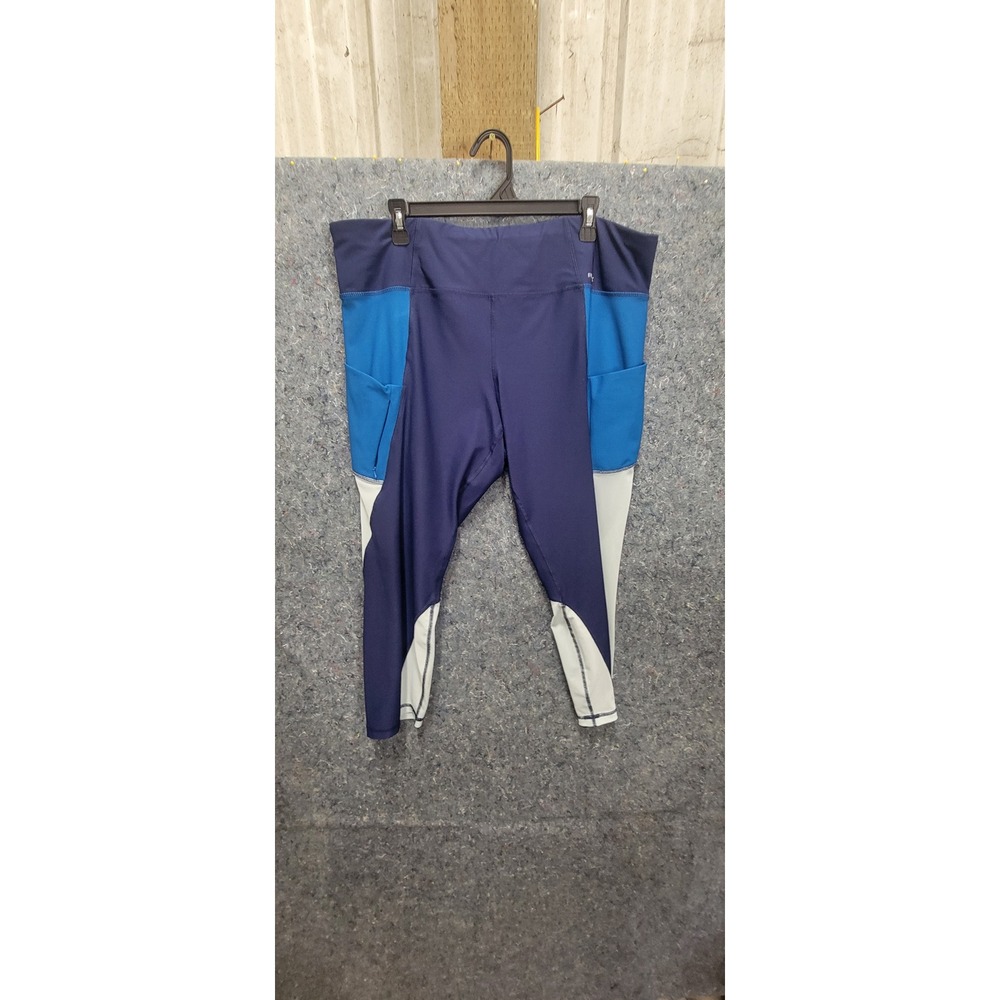 RBX LIve Lie Active Tri-Color blue Zipper‎ Pocket Capri Workout Pants Size 3X